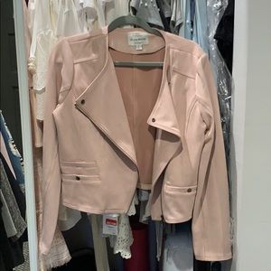 Fashion Nova Suede Jacket in Blush Pink